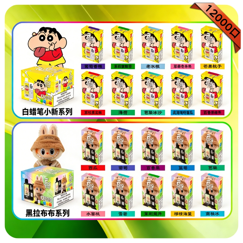 Fog Trap 12000口抛棄式電子煙 | LABUBU & 蠟筆小新聯名款 | 20種口味 | LCD智慧顯示:圖片 3