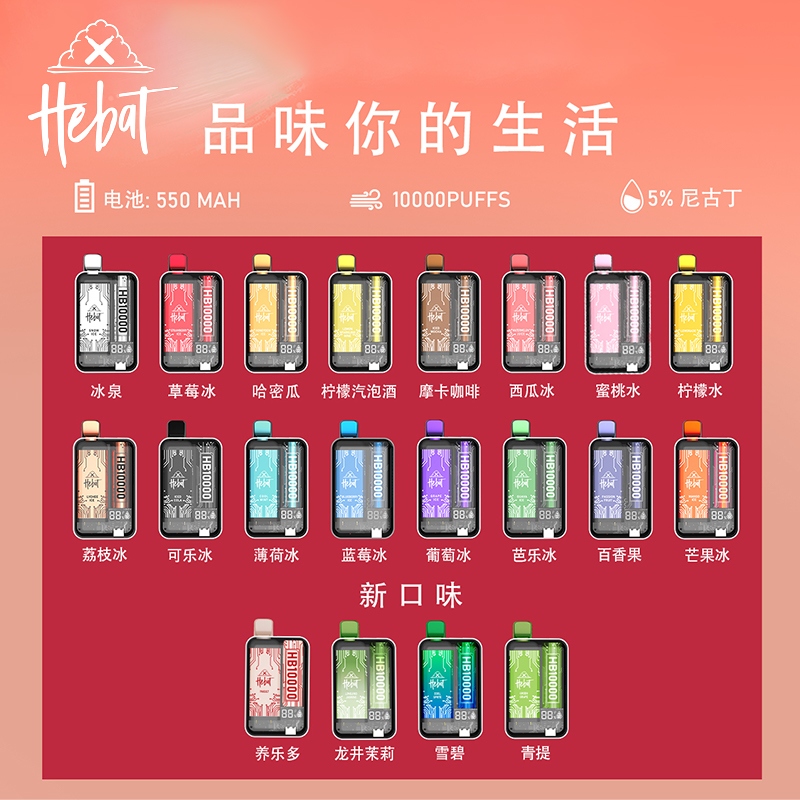 HEBAT喜貝10000口拋棄式電子煙 | 一次性新品 | 17種口味 | 20ml大容量 | 可充電設計:圖片 3